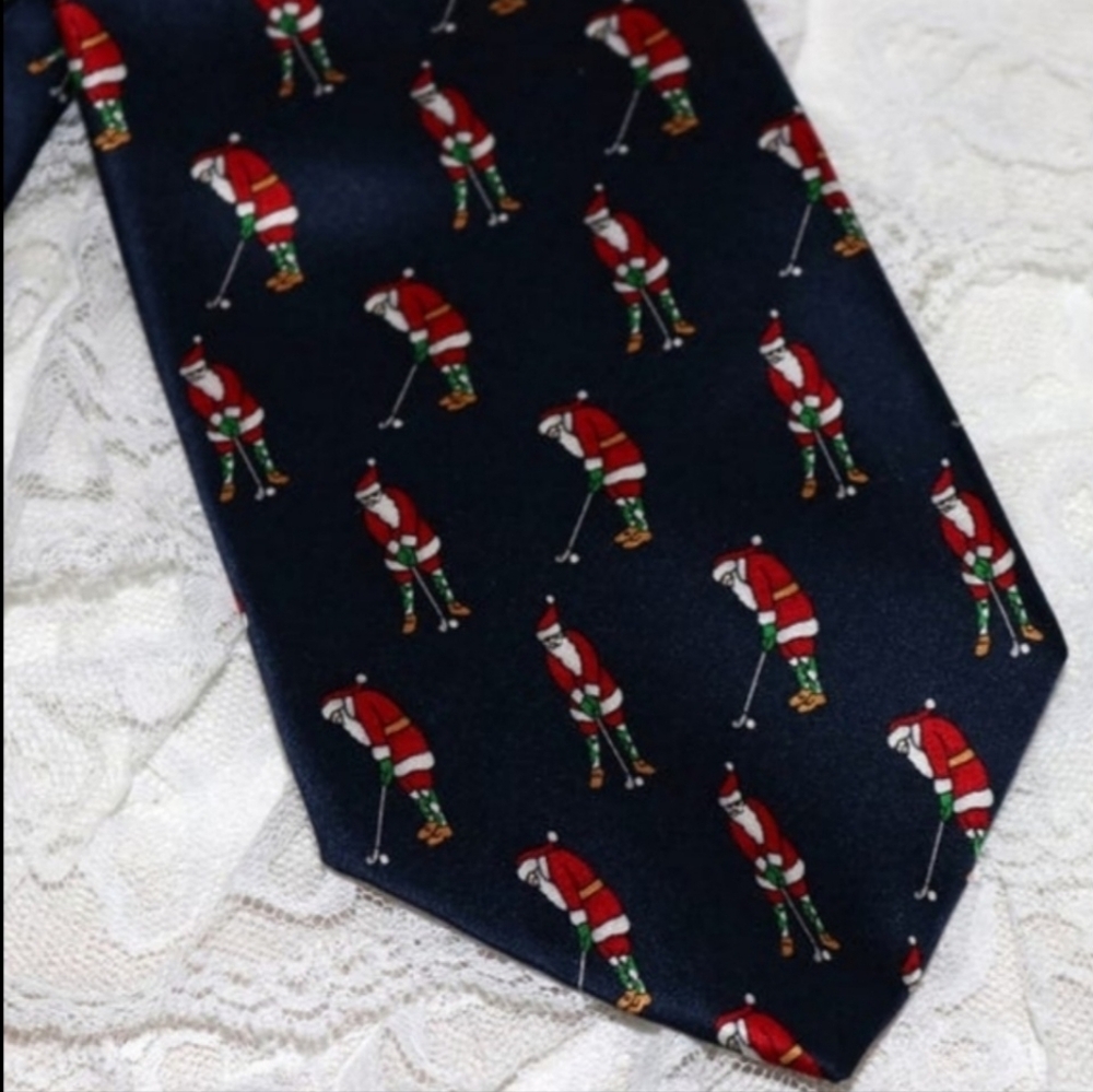 St. Nick's Tie Shop Men's Tie Golfing Santa